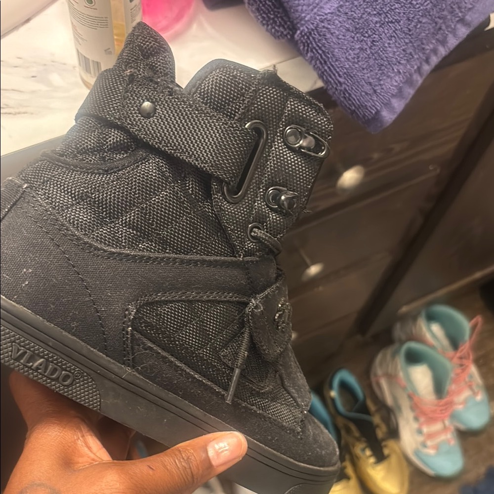 Kids Black High-Top Sneakers